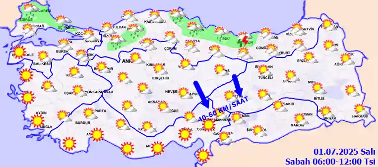 Çarşamba Günü Sabah hava durumu