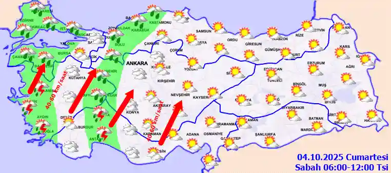 Pazar Günü Sabah hava durumu