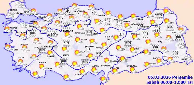 Cuma Günü Sabah hava durumu