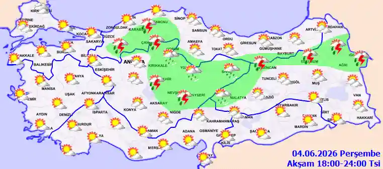 Cuma Günü Akşam hava durumu