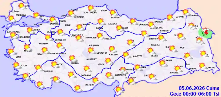 Cuma Günü Gece hava durumu