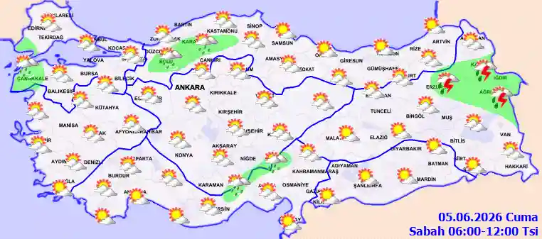 Cuma Günü Sabah hava durumu