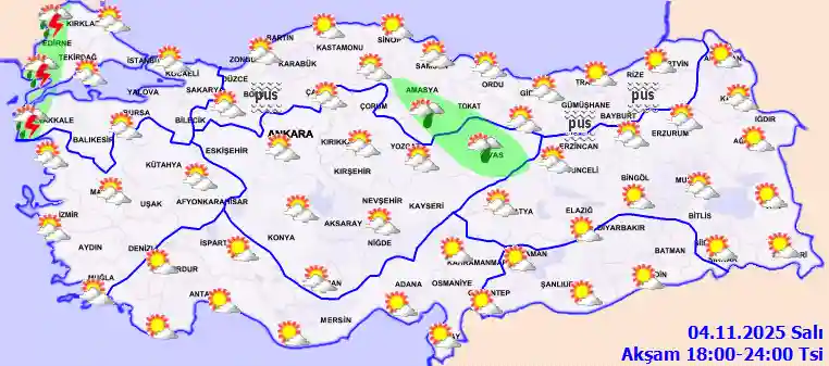 Abendwettervorhersage für Donnerstag