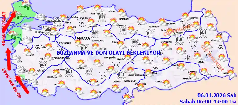 Çarşamba Günü Sabah hava durumu