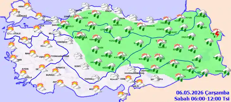 Çarşamba Günü Sabah hava durumu