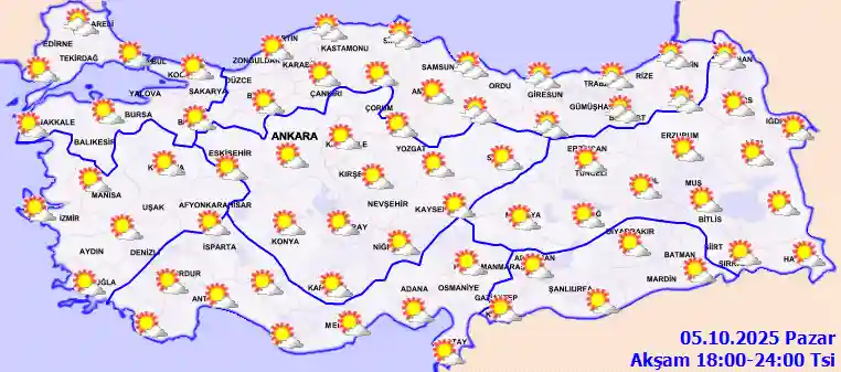 Salı Günü Akşam hava durumu