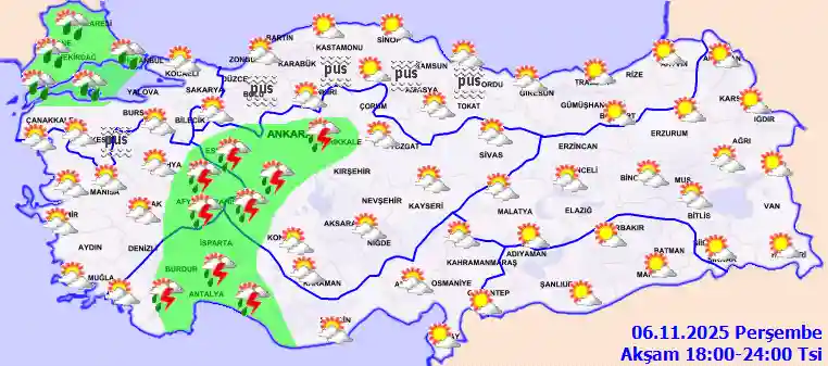 Cuma Günü Akşam hava durumu