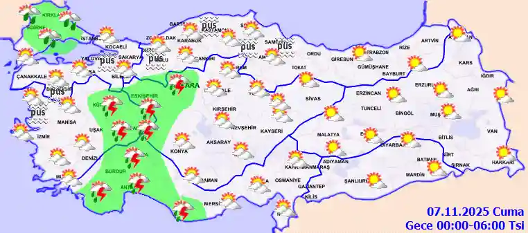 Cuma Günü Gece hava durumu