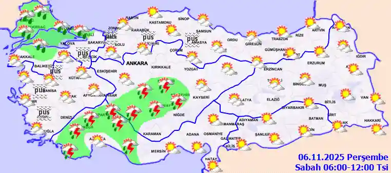 Cuma Günü Sabah hava durumu