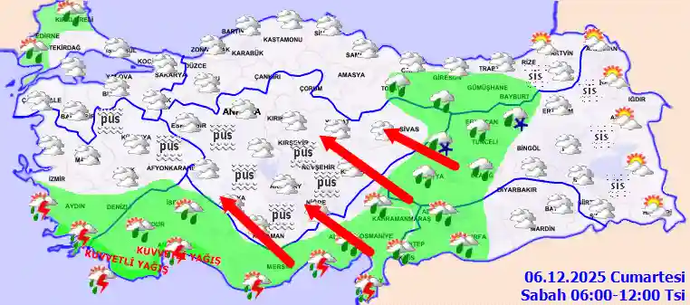 Pazar Günü Sabah hava durumu