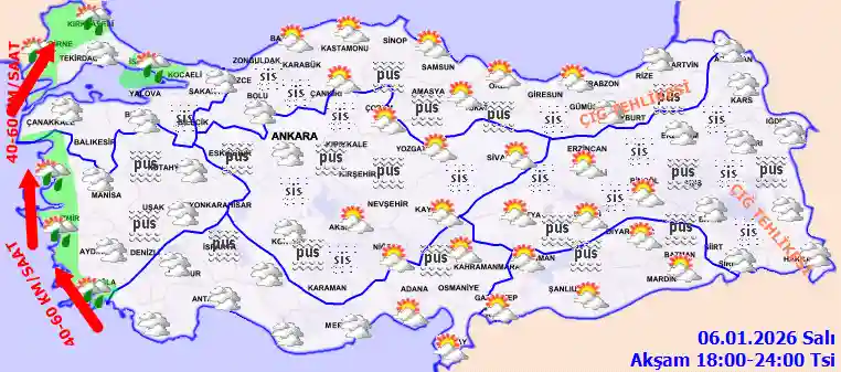 Perşembe Günü Akşam hava durumu