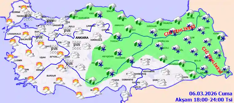 Pazar Günü Akşam hava durumu