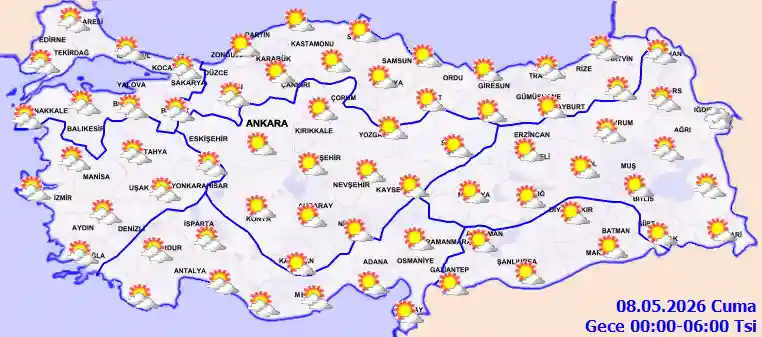 Cuma Günü Gece hava durumu