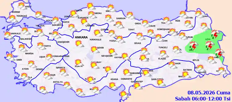 Cuma Günü Sabah hava durumu