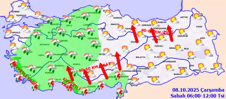 Perşembe Günü Sabah hava durumu