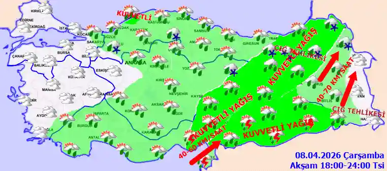 Perşembe Günü Akşam hava durumu