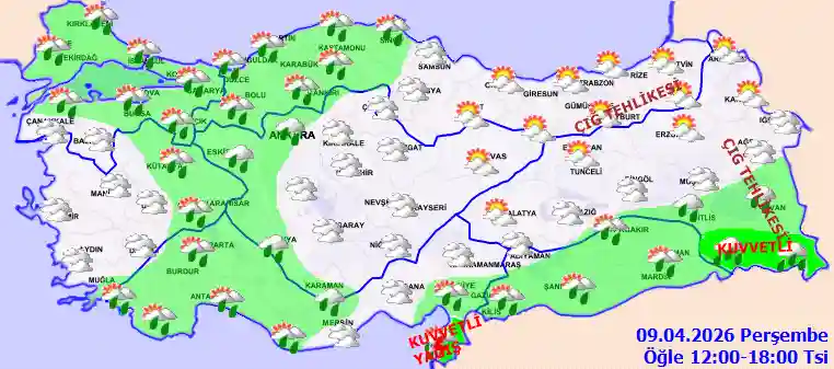 Hava durumu 9 Nisan 2026 Perşembe günü hava nasıl olacak?