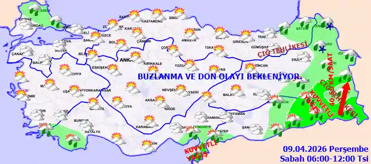 Perşembe Günü Sabah hava durumu