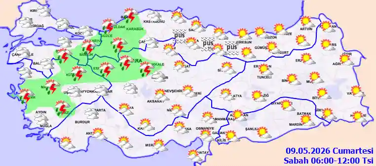 Cumartesi Günü Sabah hava durumu