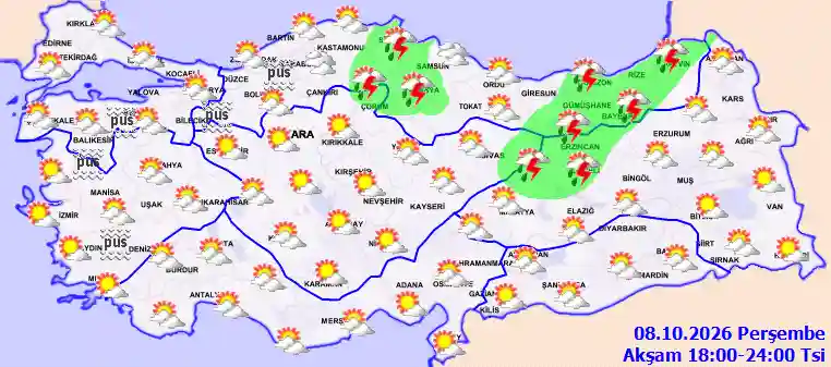 Cuma Günü Akşam hava durumu