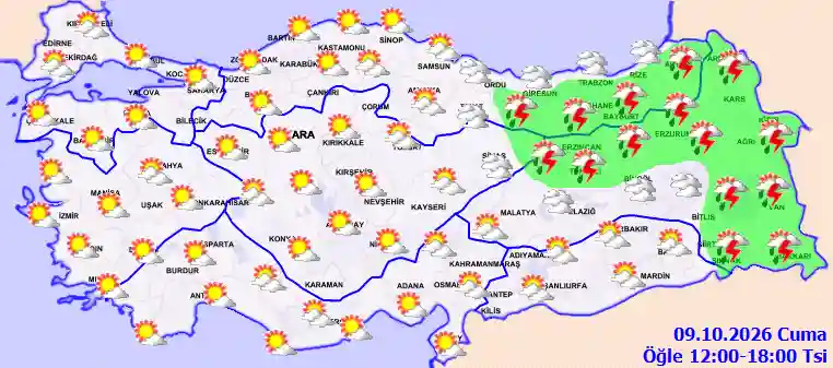 Hava durumu 9 Ekim 2026 Cuma günü hava nasıl olacak?