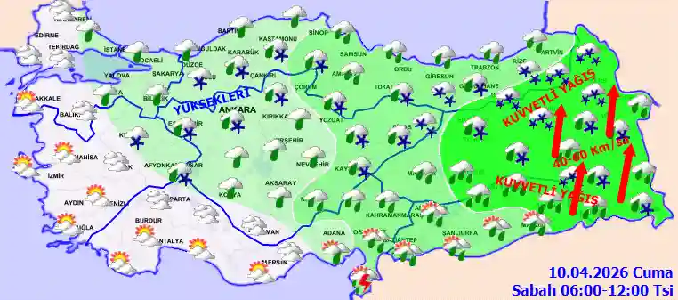 Cuma Günü Sabah hava durumu