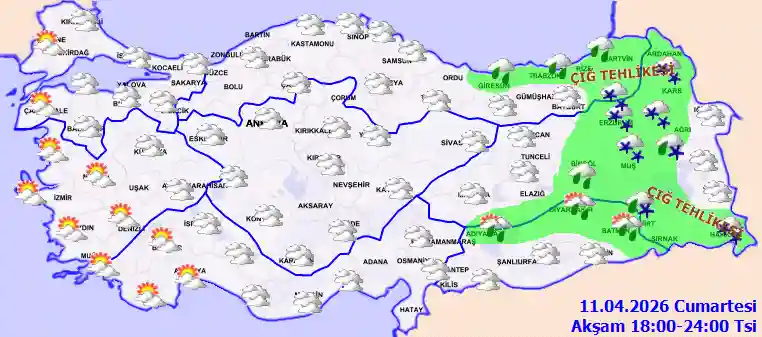 Cumartesi Günü Akşam hava durumu
