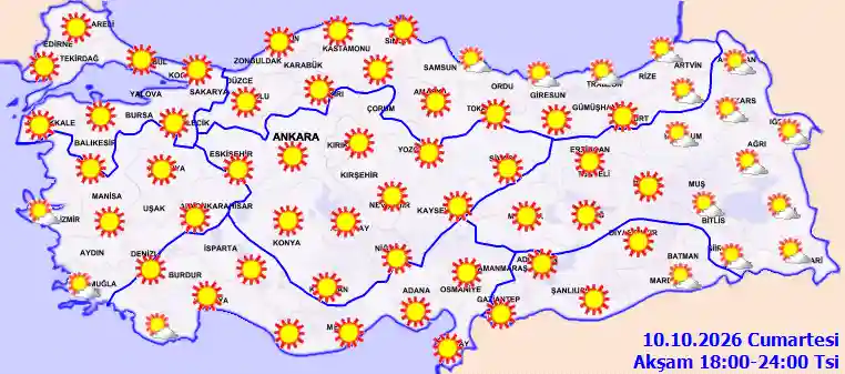 Pazar Günü Akşam hava durumu