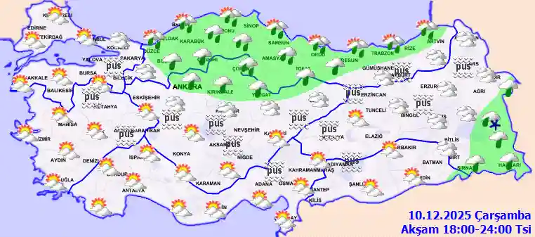 Abendwettervorhersage für Freitag