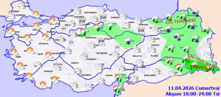 Pazar Günü Akşam hava durumu