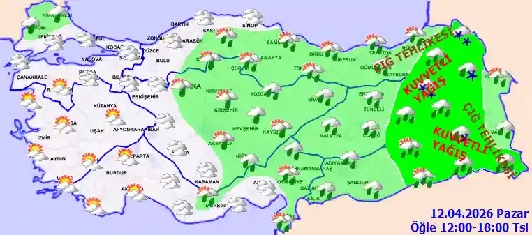 Hava durumu 12 Nisan 2026 Pazar günü hava nasıl olacak?