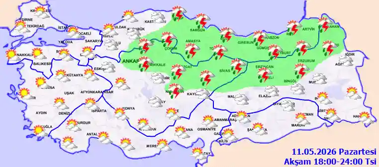 Salı Günü Akşam hava durumu