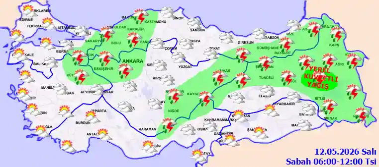 Salı Günü Sabah hava durumu
