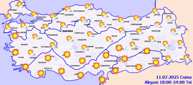 Pazar Günü Akşam hava durumu