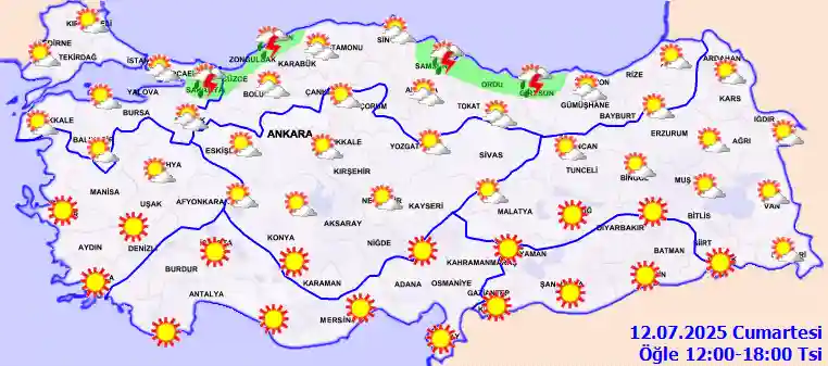 Hava durumu 13 Temmuz 2025 Pazar günü hava nasıl olacak?