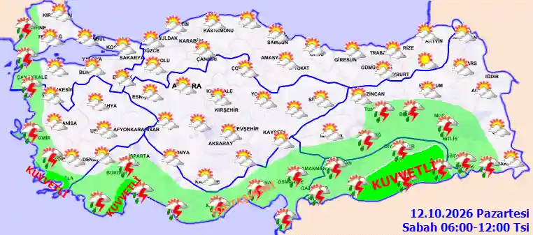 Pazartesi Günü Sabah hava durumu