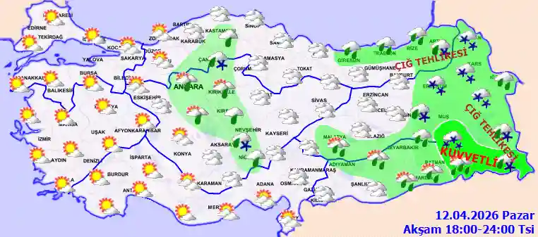 Pazartesi Günü Akşam hava durumu