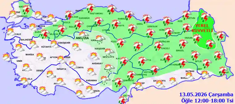 Hava durumu 13 Mayıs 2026 Çarşamba günü hava nasıl olacak?