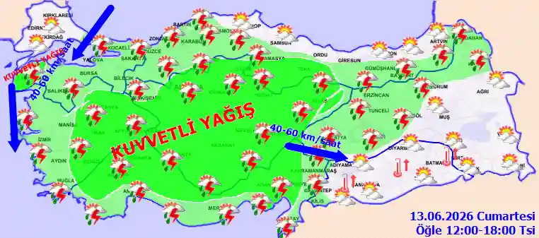 Hava durumu 13 Haziran 2026 Cumartesi günü hava nasıl olacak? Hava durumu 13 Haziran 2026 Cumartesi günü hava nasıl olacak?