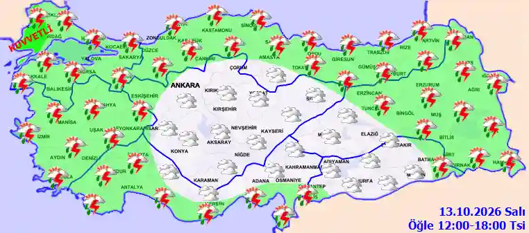 Hava durumu 13 Ekim 2026 Salı günü hava nasıl olacak?