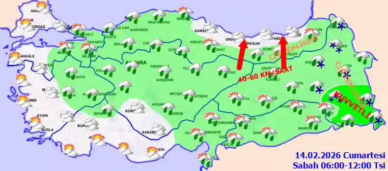 Pazar Günü Sabah hava durumu