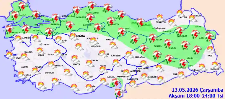 Perşembe Günü Akşam hava durumu