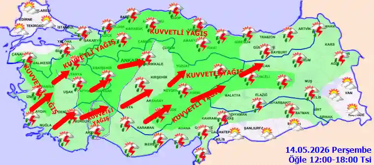 Hava durumu 14 Mayıs 2026 Perşembe günü hava nasıl olacak?