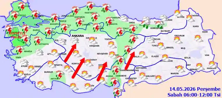 Perşembe Günü Sabah hava durumu