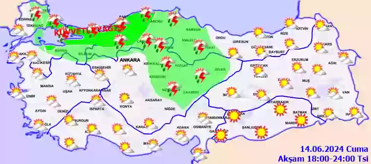Cumartesi Günü Akşam hava durumu