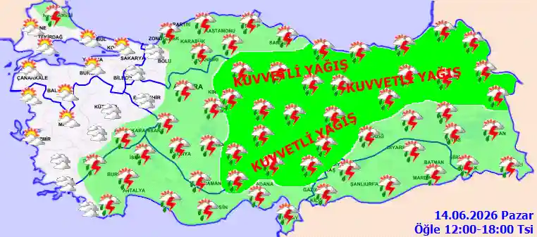 Hava durumu 14 Haziran 2026 Pazar günü hava nasıl olacak?