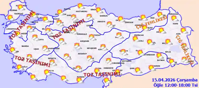 Hava durumu 15 Nisan 2026 Çarşamba günü hava nasıl olacak?