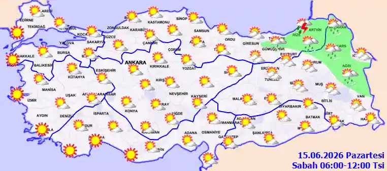 Pazartesi Günü Sabah hava durumu