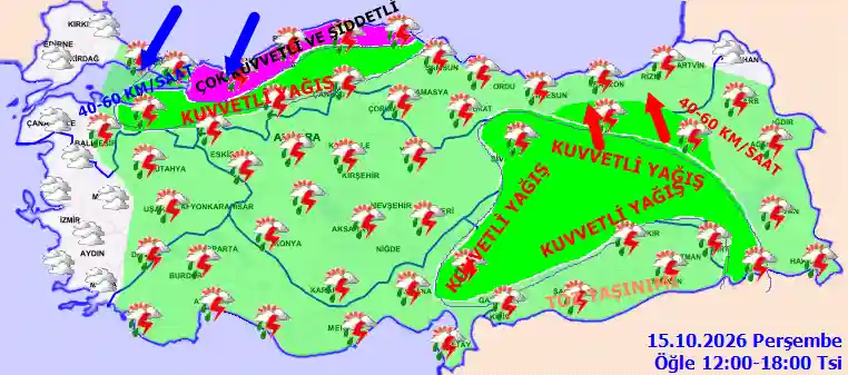 Hava durumu 15 Ekim 2026 Perşembe günü hava nasıl olacak?