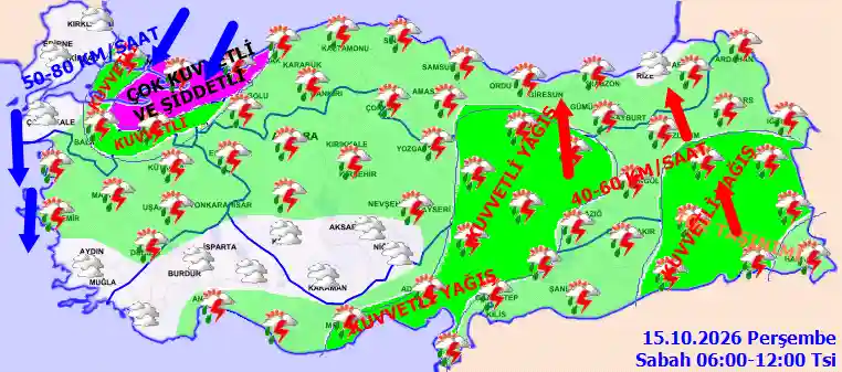 Perşembe Günü Sabah hava durumu